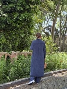 A.akay tensel denim Cep kapaklı takım indigo