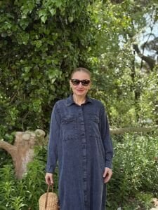 A.akay tensel denim Cep kapaklı takım indigo