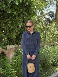 A.akay tensel denim Cep kapaklı takım indigo