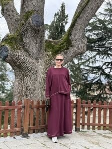 Flamenko ipek oysho etek Takım bordo