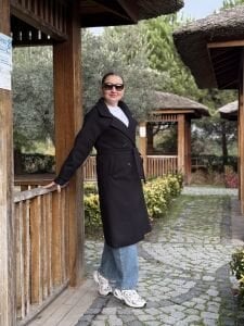 Astarlı Kuşaklı Kaşe Kaban Siyah