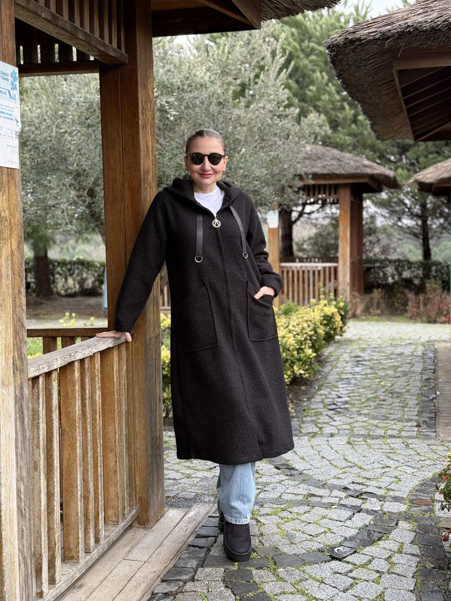 A.Akay Fermuarlı Kuzu Kaşe kap siyah