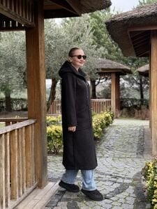 A.Akay Fermuarlı Kuzu Kaşe kap siyah