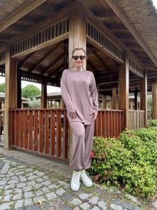 Paçası lastiklİ takım Vizon 4572