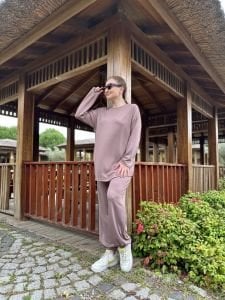 Paçası lastiklİ takım Vizon 4572