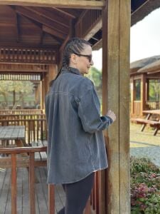 UNİSEX Orjinal Arket kot gömlek GRİ