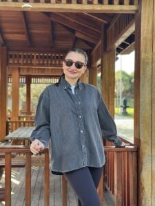 UNİSEX Orjinal Arket kot gömlek GRİ