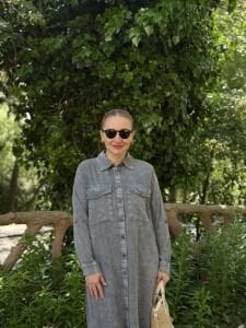 A.akay tensel denim Cep kapaklı takım gri