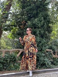 Belmondo viskon leopar katleya elbise