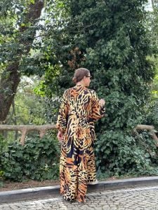 Belmondo viskon leopar katleya elbise