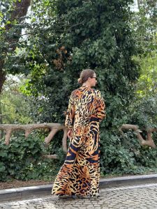 Belmondo viskon leopar katleya elbise