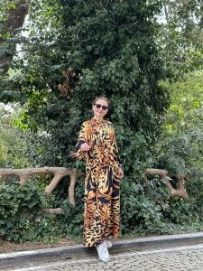 Belmondo viskon leopar katleya elbise