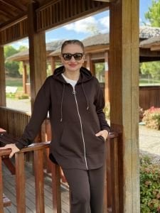 2263 Oysho takım fermuarlı Kahve