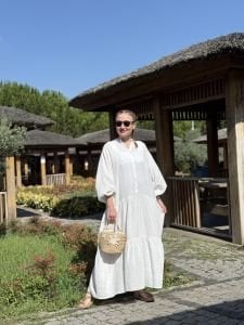 Beyaz Müslin elbise