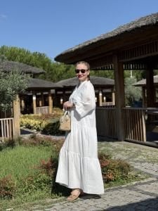 Beyaz Müslin elbise