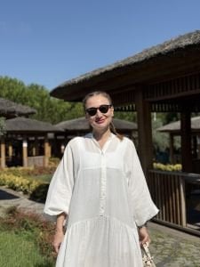 Beyaz Müslin elbise