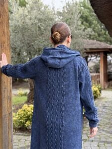 6002 A.Akay Kapişonlu ithal kap indigo