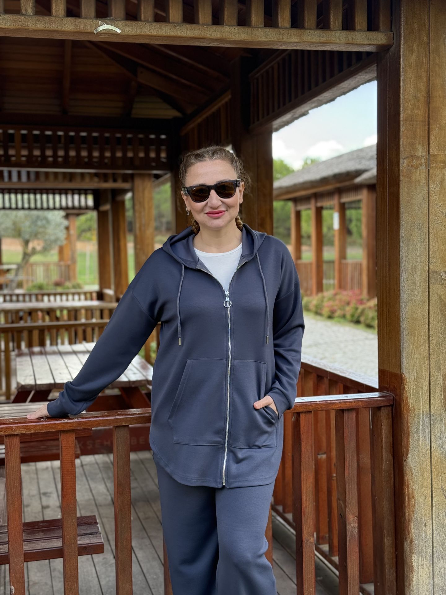 2263 Oysho takım fermuarlı Antrasit