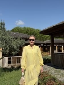 Sarı Müslin elbise