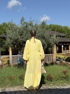 Sarı Müslin elbise