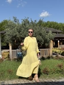 Sarı Müslin elbise