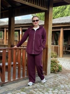 2263 Oysho takım fermuarlı Mürdüm