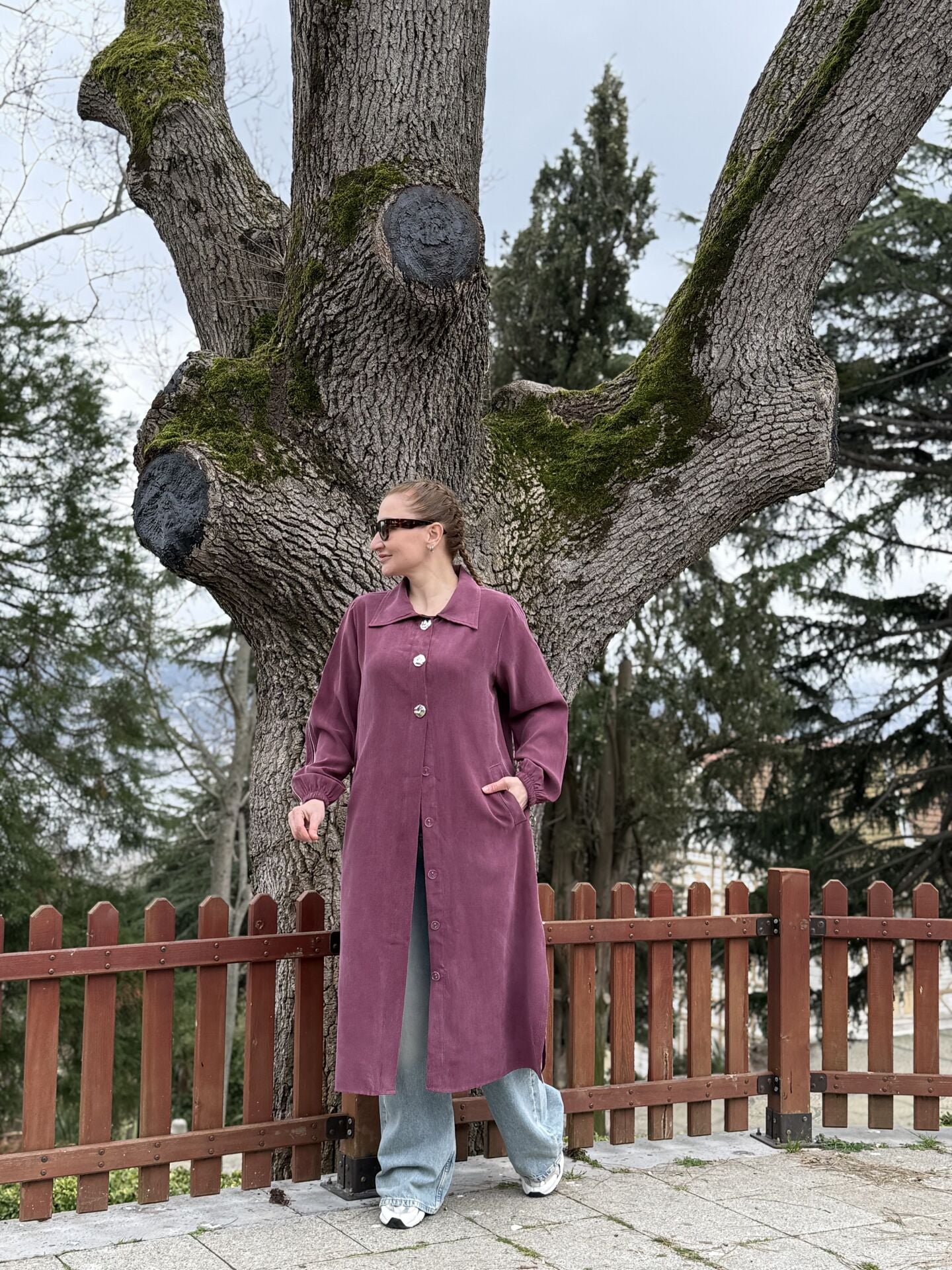 A.akay Tasarım Kupra Trençkot Mürdüm