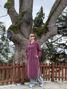 A.akay Tasarım Kupra Trençkot Mürdüm