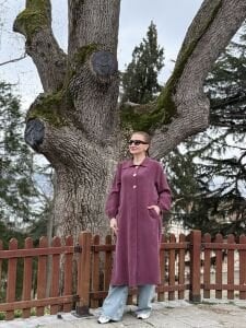 A.akay Tasarım Kupra Trençkot Mürdüm