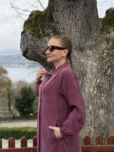 A.akay Tasarım Kupra Trençkot Mürdüm