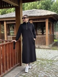 Siyah kemerli ceylo elbise