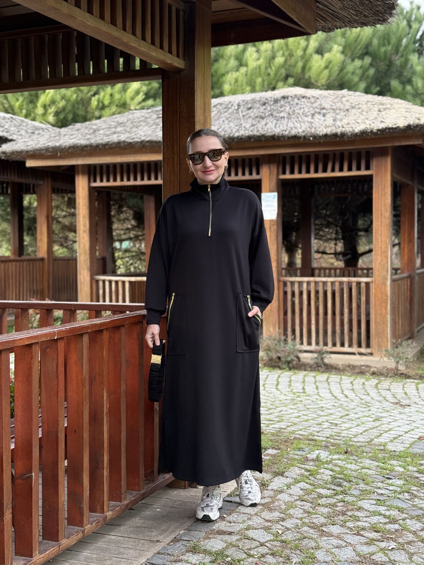 Siyah kemerli ceylo elbise