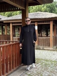 Siyah kemerli ceylo elbise