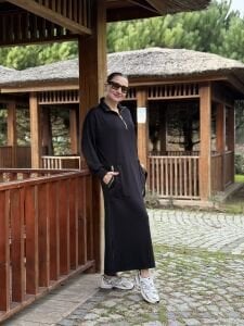 Siyah kemerli ceylo elbise