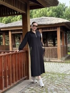 Siyah kemerli ceylo elbise