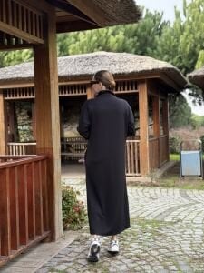 Siyah kemerli ceylo elbise