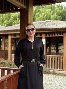 Siyah kemerli ceylo elbise