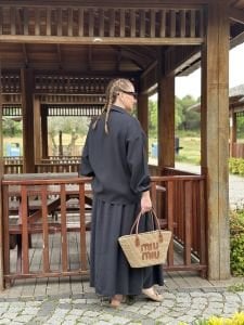 Tensel pamuk etekli Takım siyah