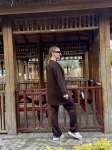 2258 Çift cepli Oysho takım Kahve