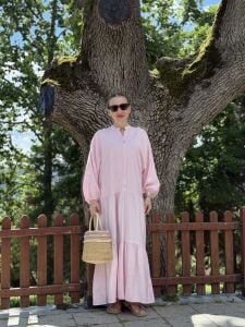 Polo tensel katleya elbise PEMBE