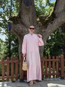 Polo tensel katleya elbise PEMBE