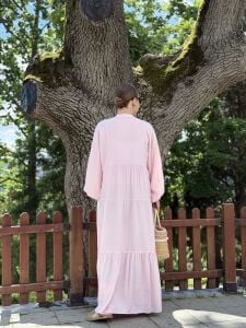 Polo tensel katleya elbise PEMBE
