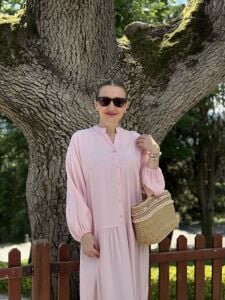 Polo tensel katleya elbise PEMBE