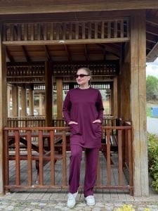 2258 Çift cepli Oysho takım mürdüm