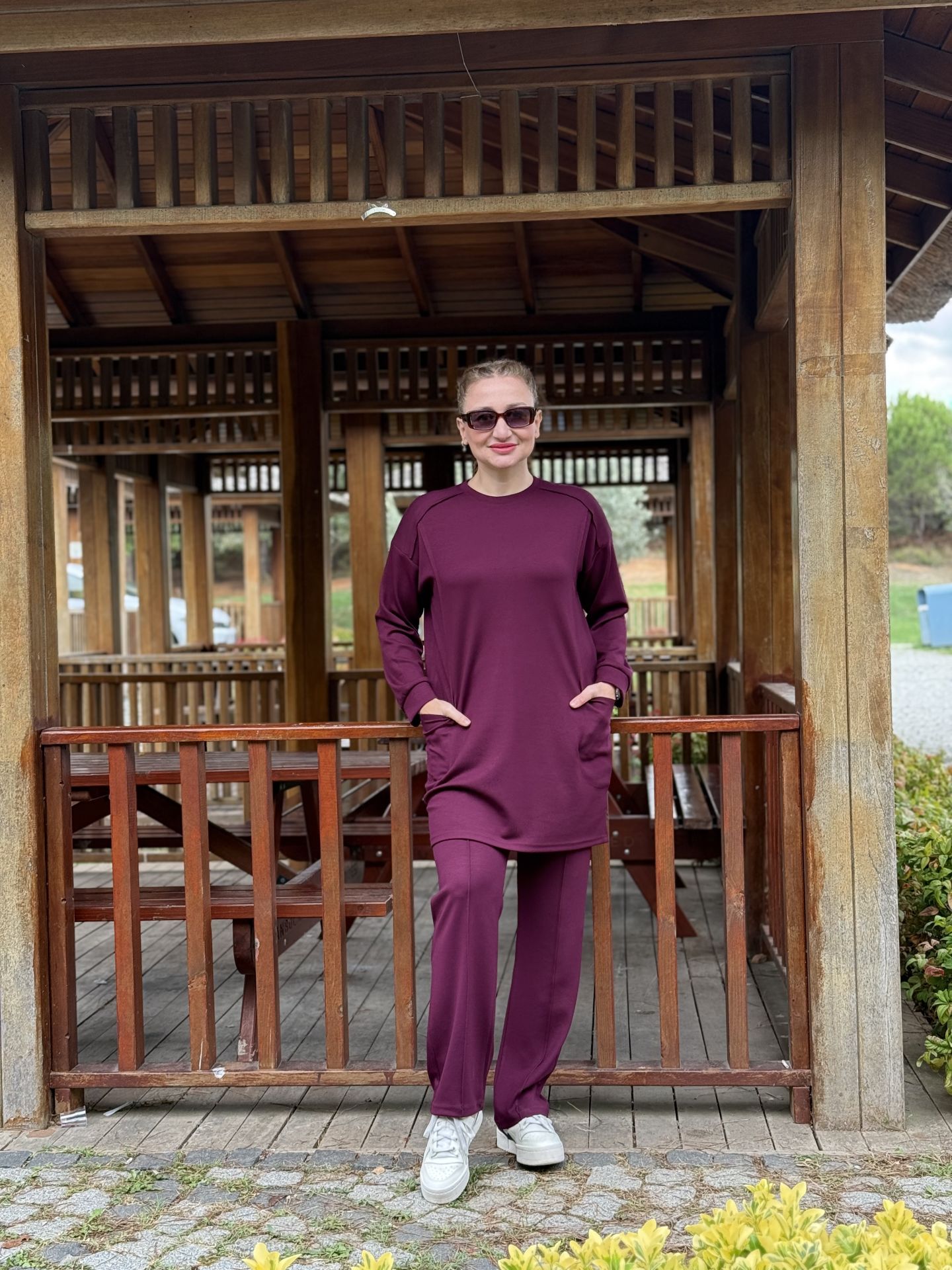 2258 Çift cepli Oysho takım mürdüm