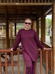 2258 Çift cepli Oysho takım mürdüm