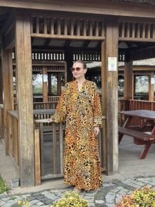 Viskon katleya elbise leopar safari