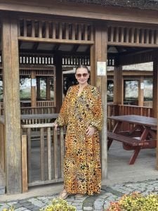 Viskon katleya elbise leopar safari