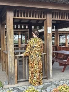 Viskon katleya elbise leopar safari