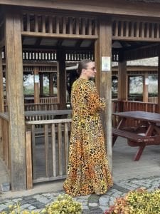 Viskon katleya elbise leopar safari